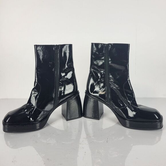 Free People Ruby Platform Boots Black Patent Leather wet look size 40 - Picture 12 of 14
